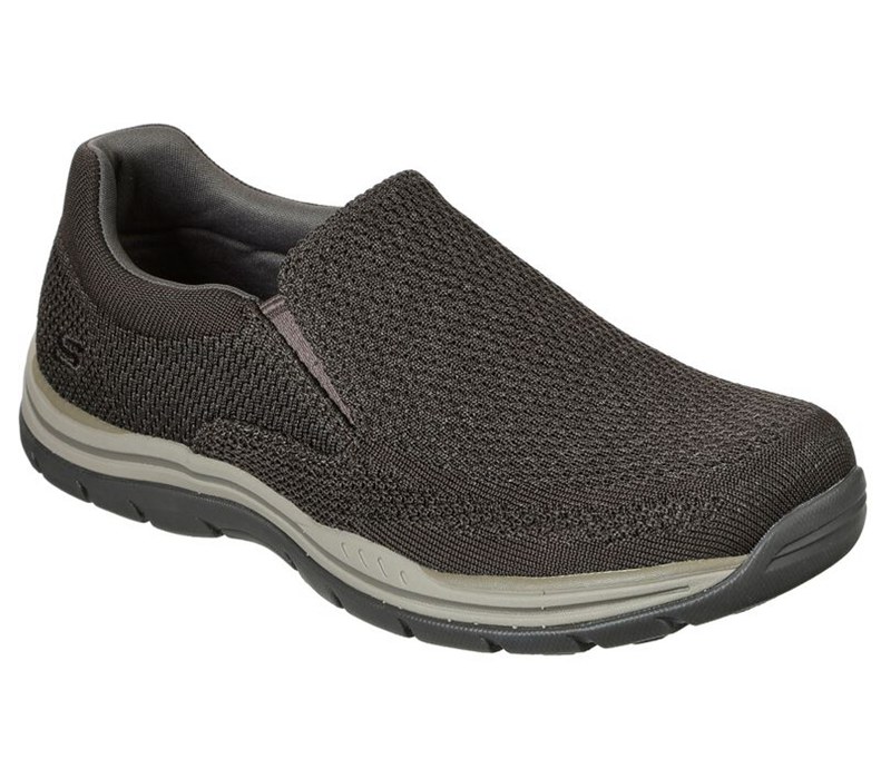 Skechers Herr Olivgröna/Bruna Slip On - Relaxed Fit: Expected - Gomel - Sverige (JDUVC-3641)